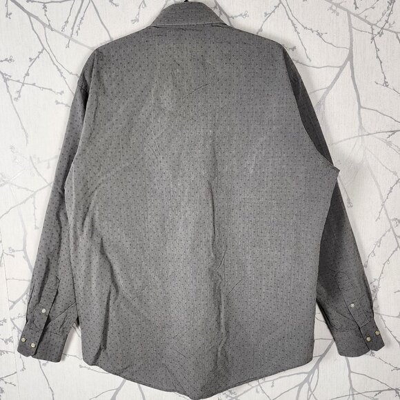 Acorn by Bob Goldfeder Gray Dots Print Hexagon Snap Western Shirt - Picture 3 of 8